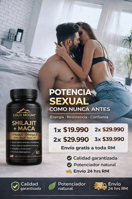 SHILAJIT COLD MOUNT MÁS TESTOSTERONA - (CHAO AL VIAGRA)+ MACA NEGRA