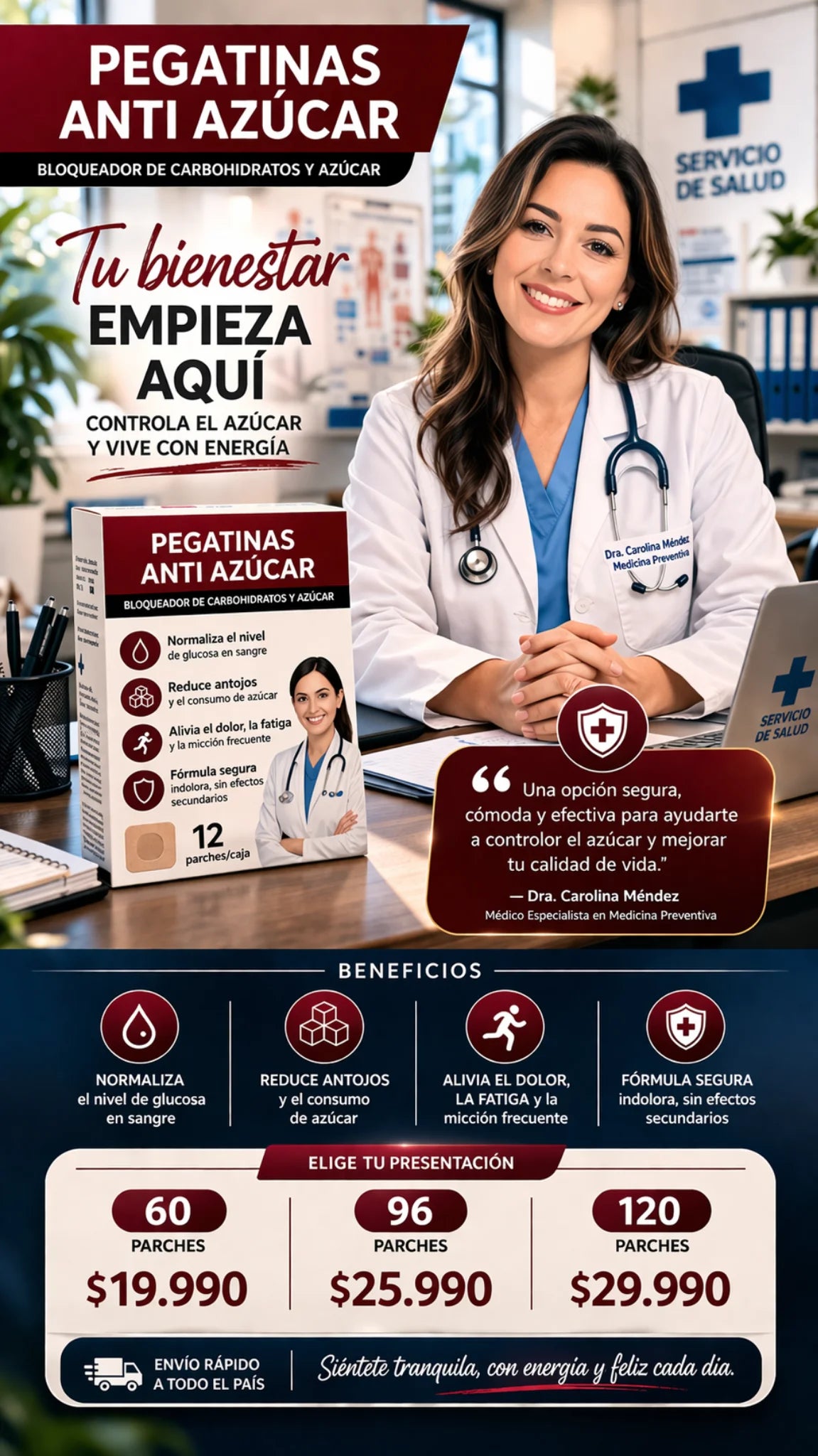 PARCHE PARA CONTROL DE AZUCAR EN SANGRE
